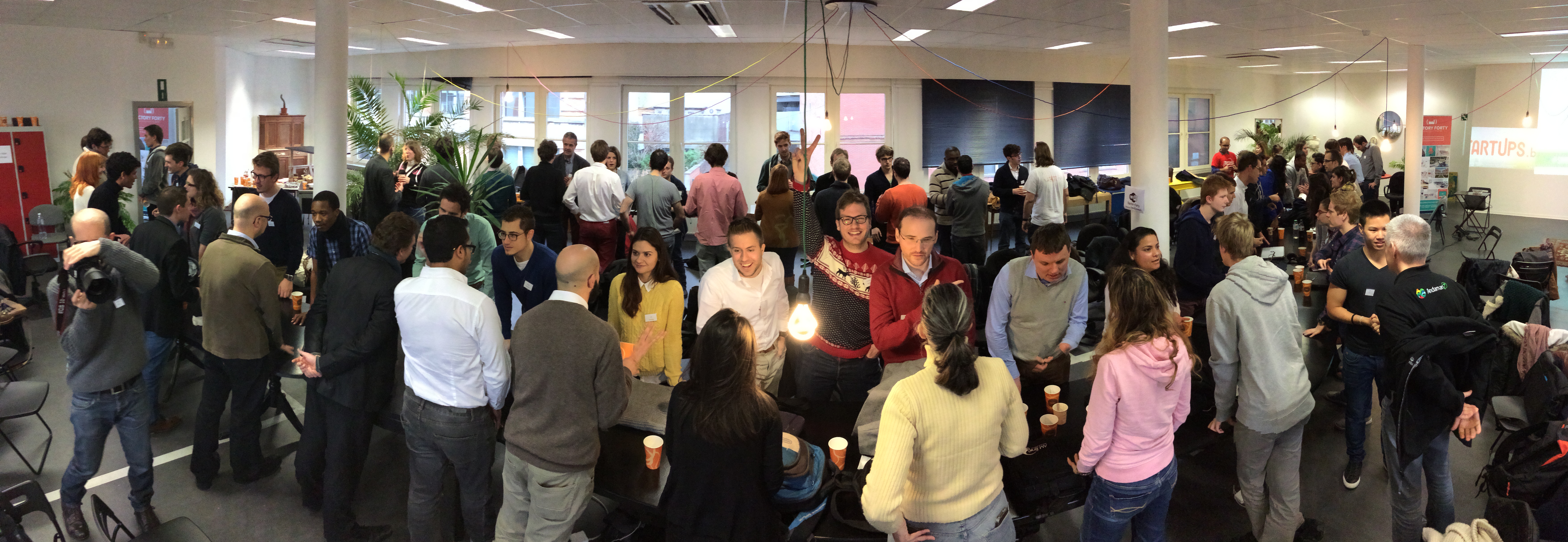 Networking at hackathon event