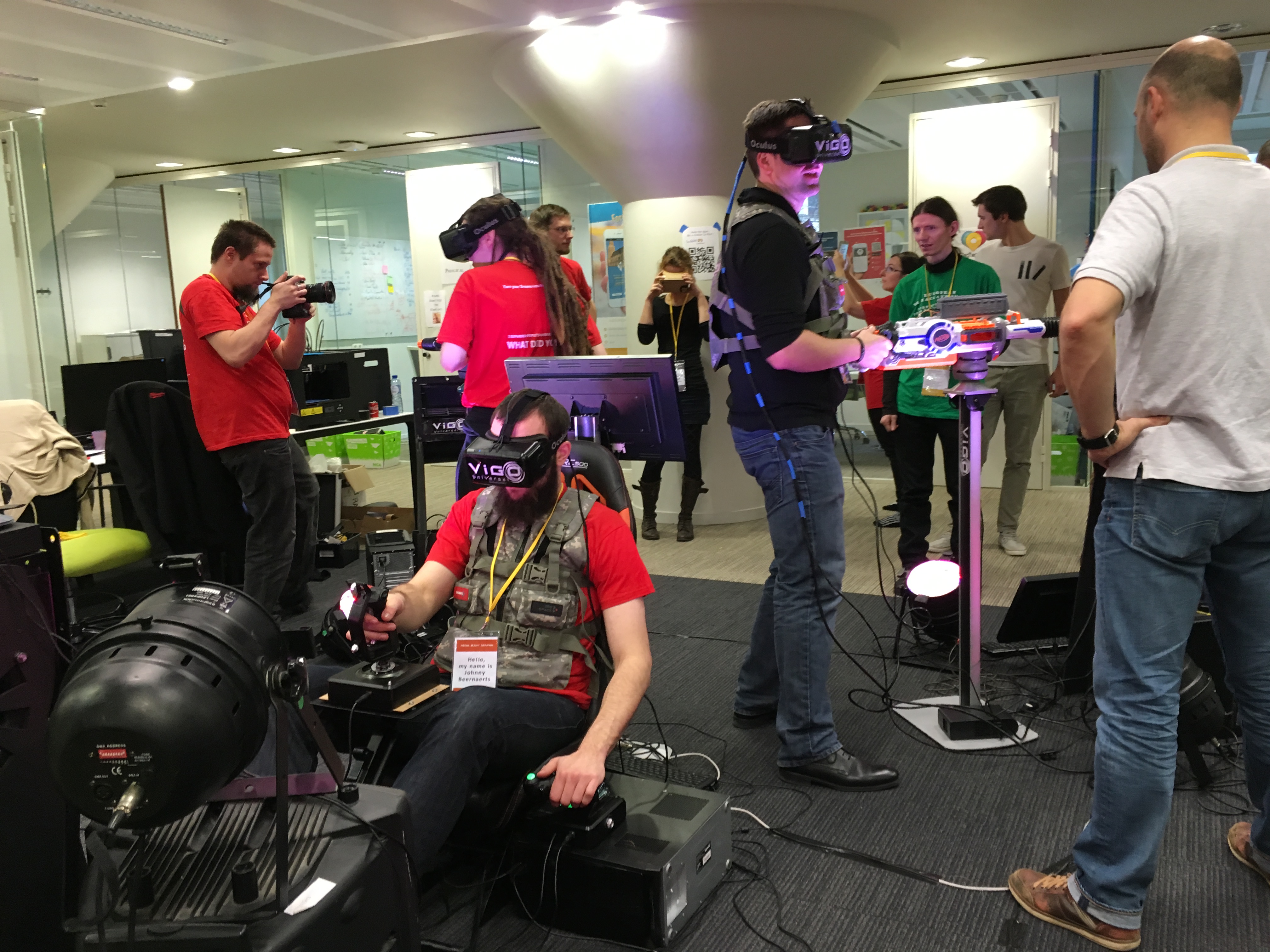 Coding and building at hackathon